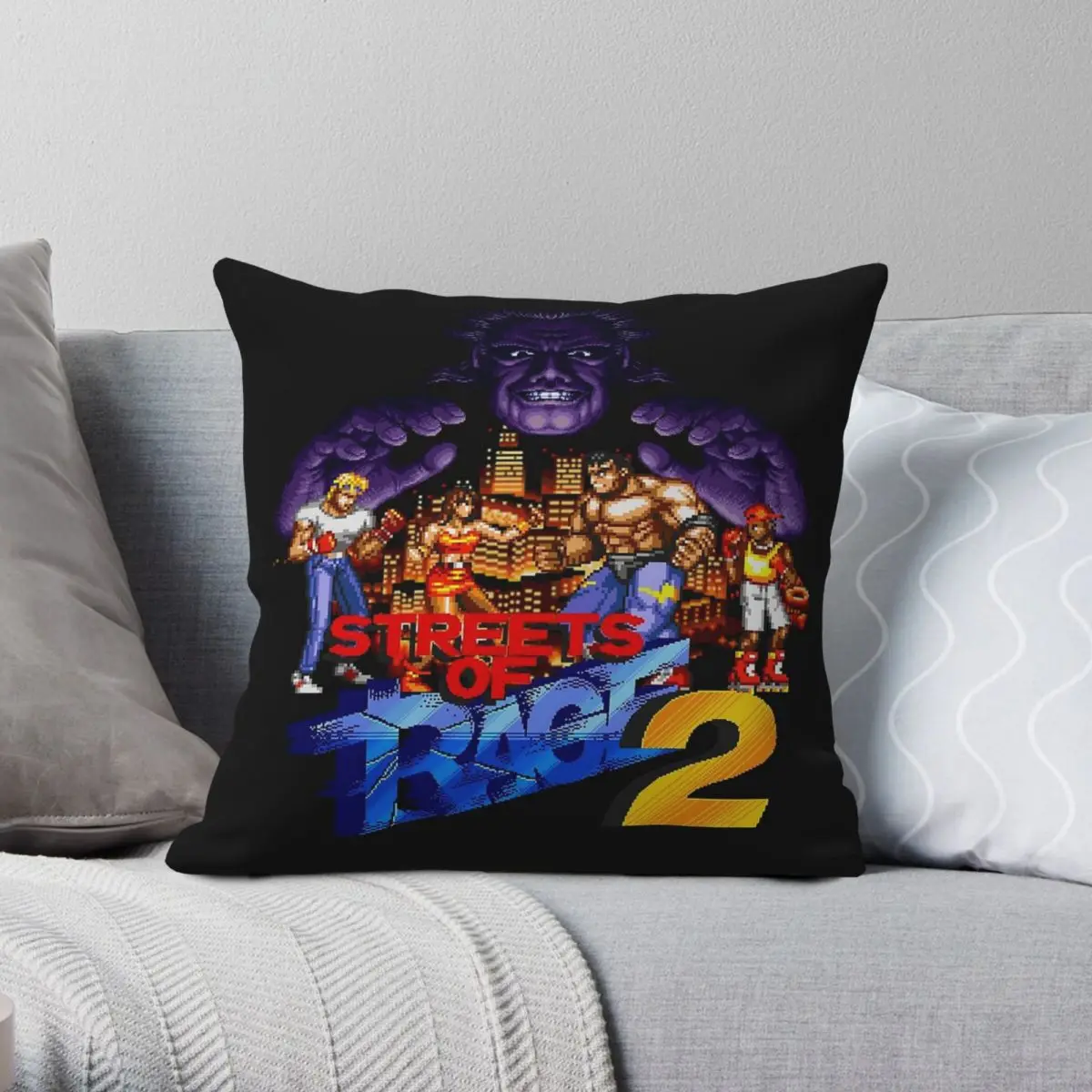 Streets Of Rage 2 Square Pillowcase Polyester Linen Velvet Pattern Zip Decor Room Cushion Cover