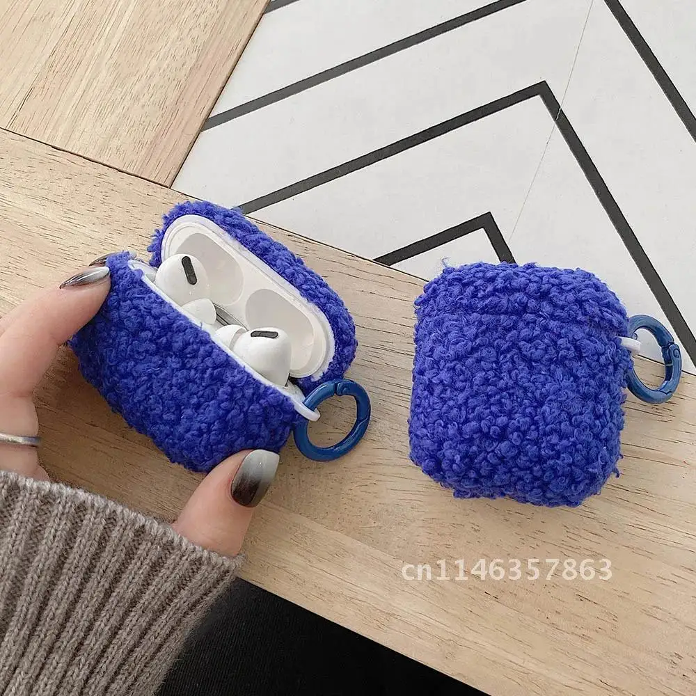 Adorable Soft TPU Fluffy Plush Earphone Case For AirPods 1 2 Pro 3 new With Keyring Charging Box Bluetooth Earphone