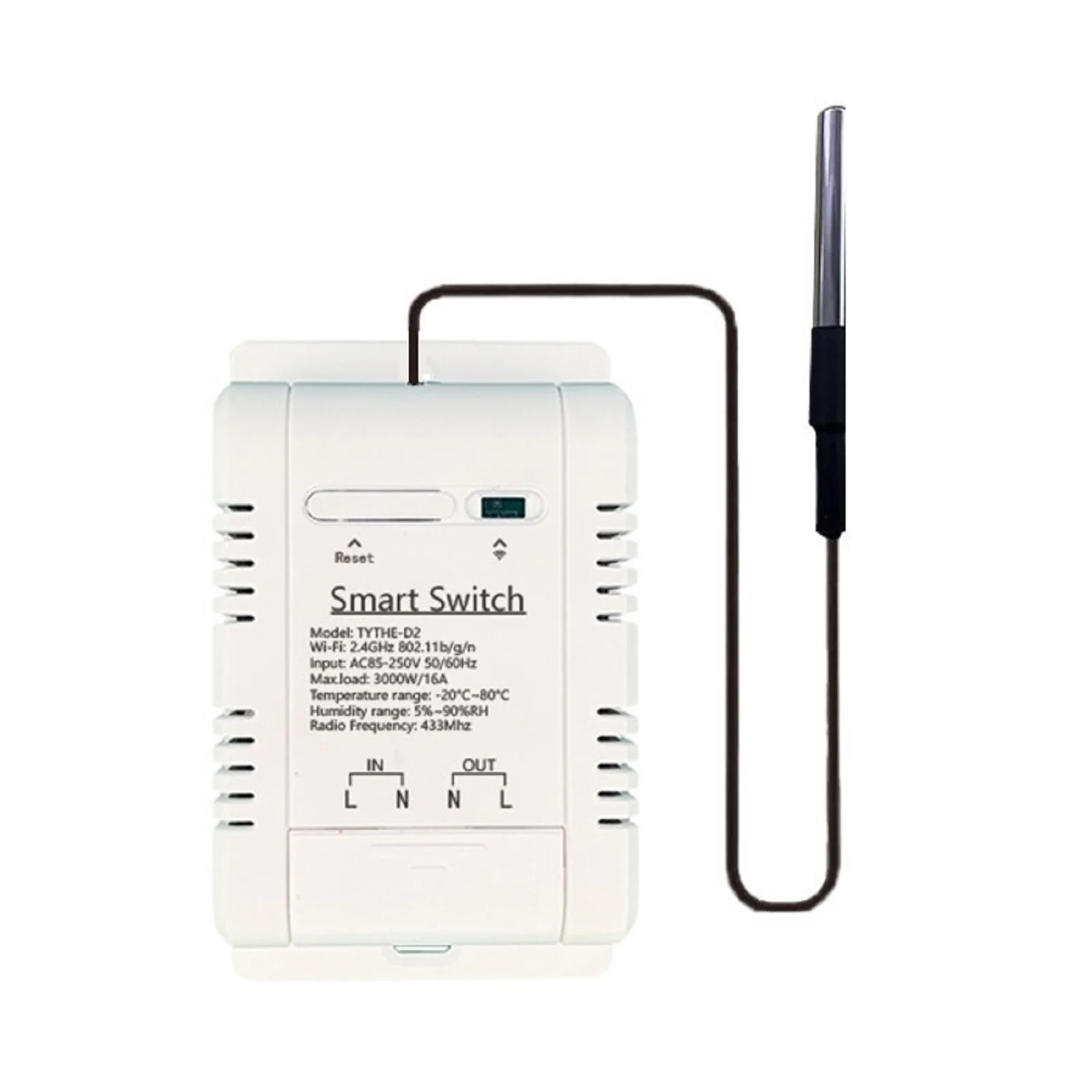 For Tuya WiFi 16A for Smart Switch with Temperature Sensor Monitor for Automated Climate Control and Energy Management