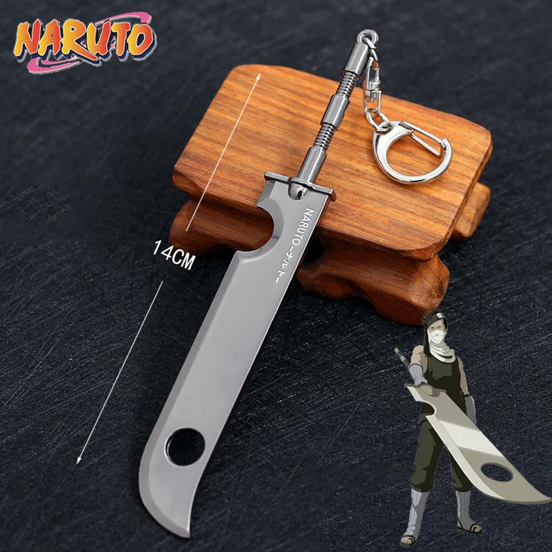 Anime Naruto Hot Weapon Keychain Asuma Metal Model Zabuza Sword Kisame Hidan Minato Kunai Game Flying Thunder God Cos Toys Boys