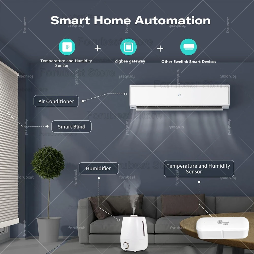 Zigbee Temperature And Humidity Sensor App Remote Monitor Smart Home Thermometer Detector For EWeLink ZigBee Bridge Alexa Alice