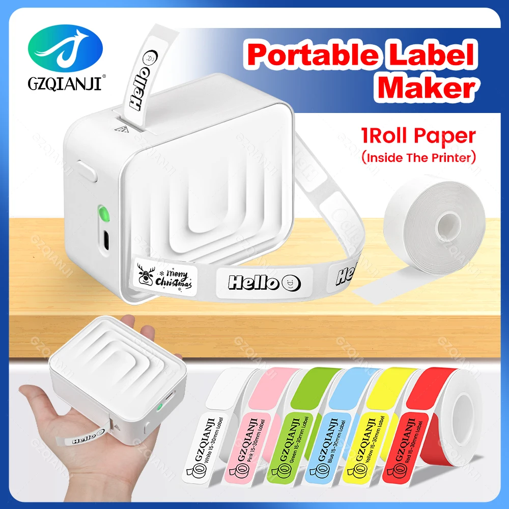 Label Printer M1 Wireless Mobile Mini Sticker Printing Machine White Color Transparents Slef-adhesive Labels Waterproof 2024