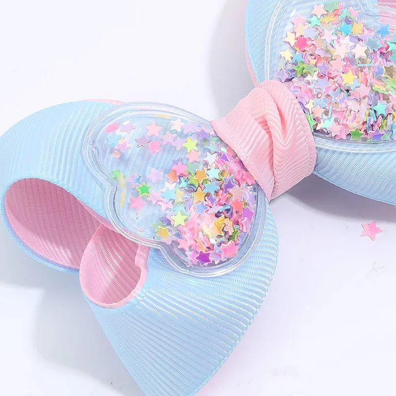 2Pcs Glitter Hairpin For Girls Boutique Ribbon Bowknot Hair Clips Kids Hair Accessories Handmade Sweet Barrettes Headwear