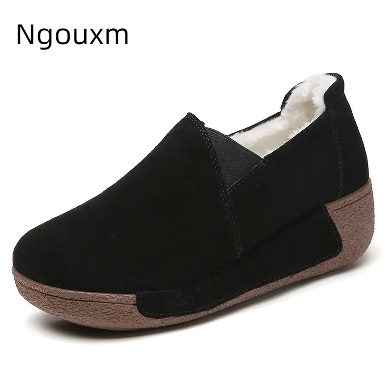 Women's Winter Plush Loafers Flat Slip-On Shoes