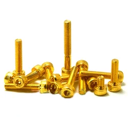 M2 M2.5 M3 M4 M5 Hexagon Hex Socket Cap Head Screws DIN912 Grade 12.9 Alloy Steel Titanium Plating Gold Allen Bolts