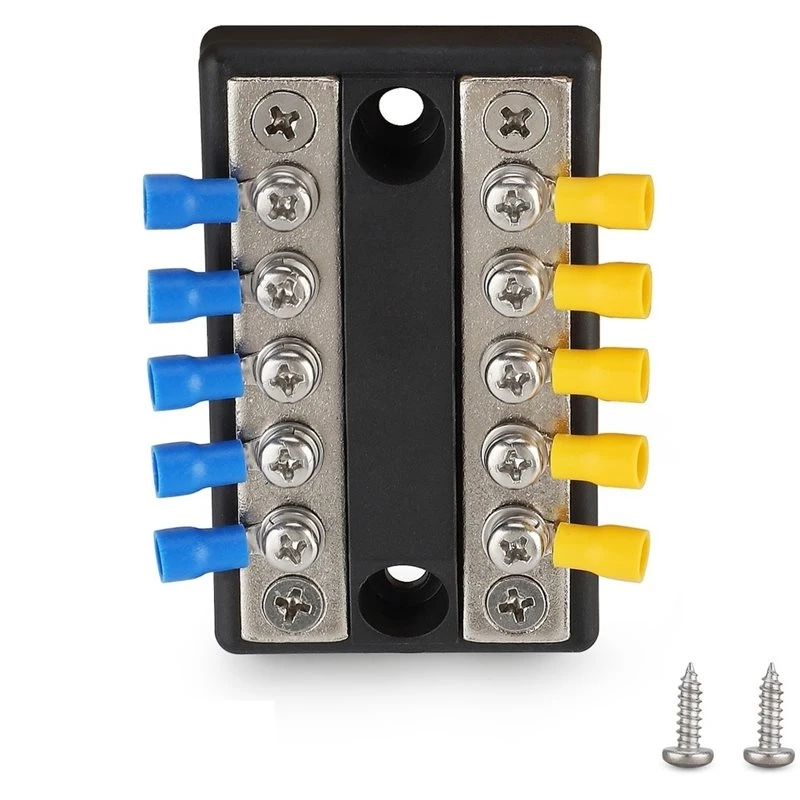Bus Bar Terminal Block 12V-48V Busbar Terminal Block 100A DC Terminal Block For RV Cars Boats Yachts Etc-A14I