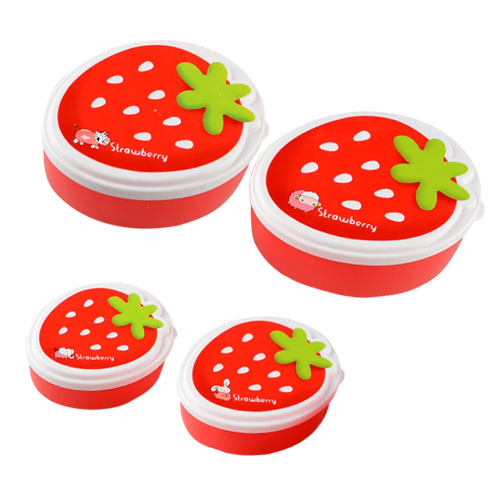 

4 pcs Lunch Lightweight Portable Food Container Lunch Storage Box School Fruit Snack Storage Hygienic PP