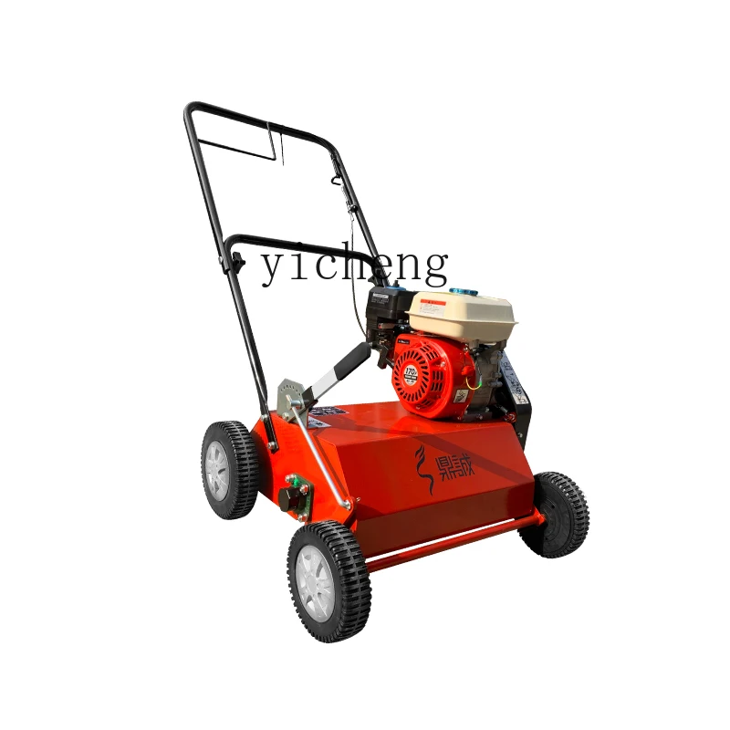 ZF Turf Flat Grass Sorter Hand Push Lawn Care Gasoline Power Root Maintenance Carding Machine