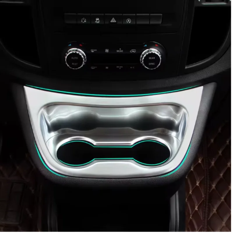 

Car Accessories for Mercedes-Benz Vito W447 2014-2021 ABS Matte Interior Front Water Cup Holder Cover Trim