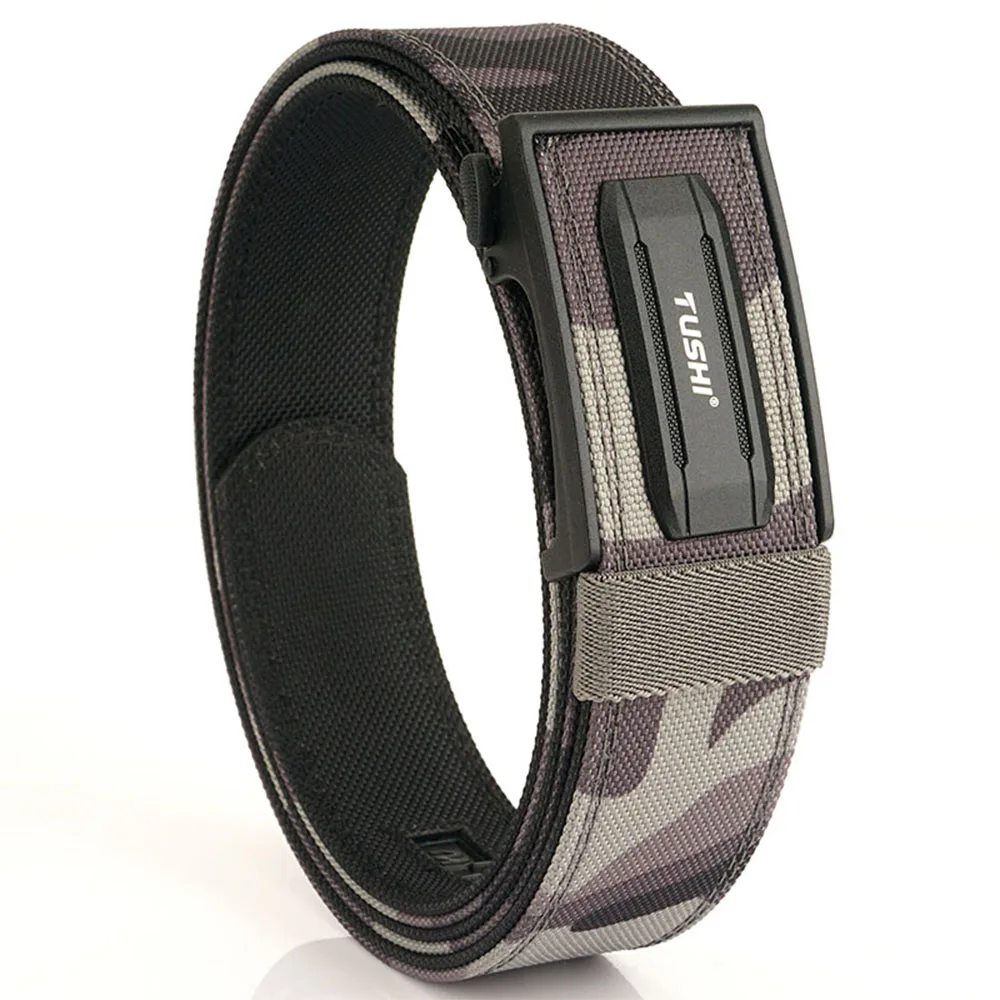 

Новый жесткий мужской ремень для военного пистолета EDC с металлической автоматической пряжкой, прочный нейлоновый тактический ремень для уличного пистолета IPSC, повседневный мужской пояс