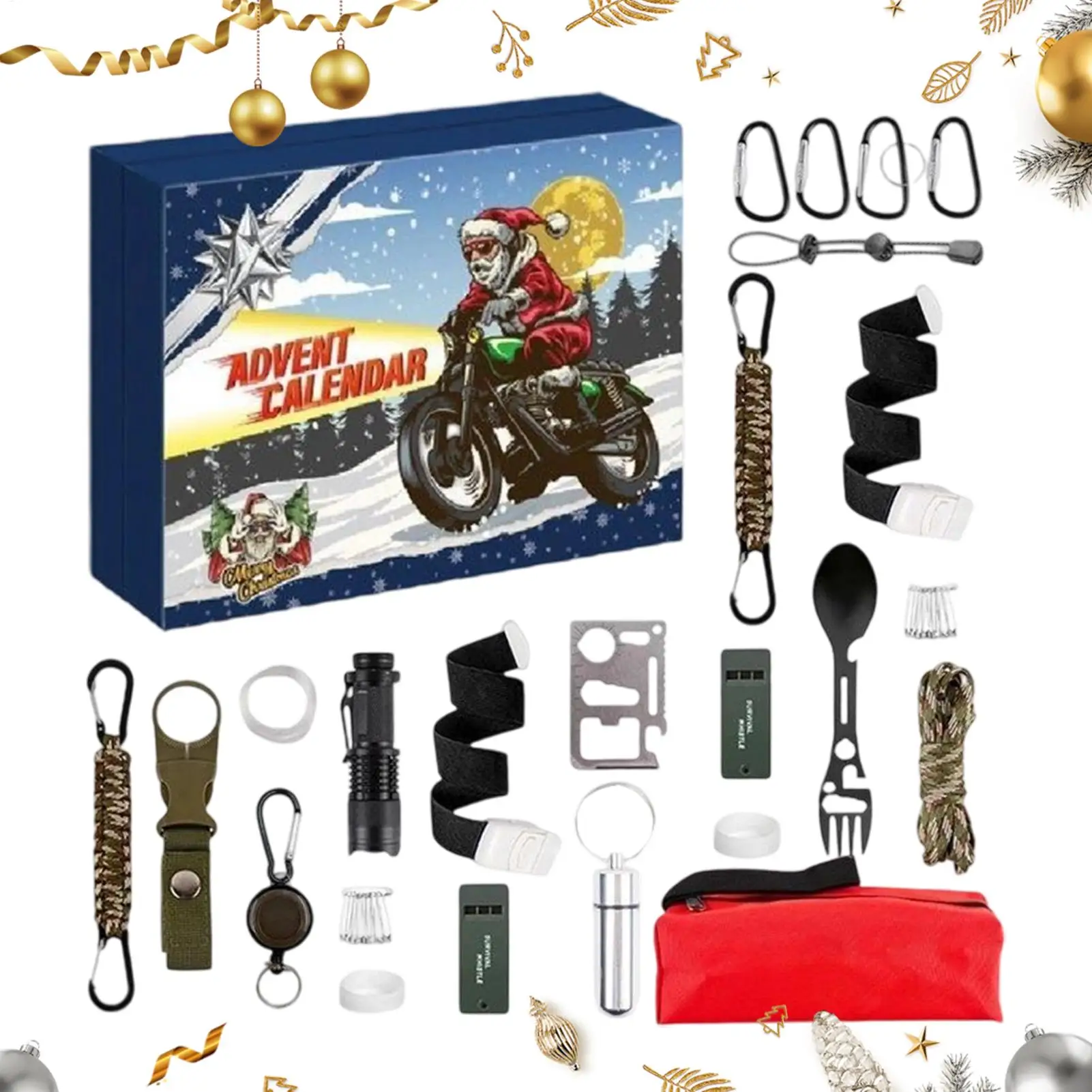 

2025 Advent 24 Day Survival Kit Advent Countdown For Men Portable Survival Tool Camping Gear Cool Gadgets For Adventurers