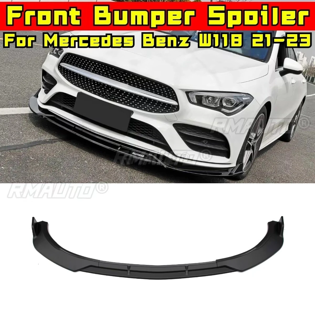 

Car Front Bumper Lip Diffuser Spoiler Glossy Black Modification Part for Mercedes Benz CLA Class W118 21-23 Car Accessories
