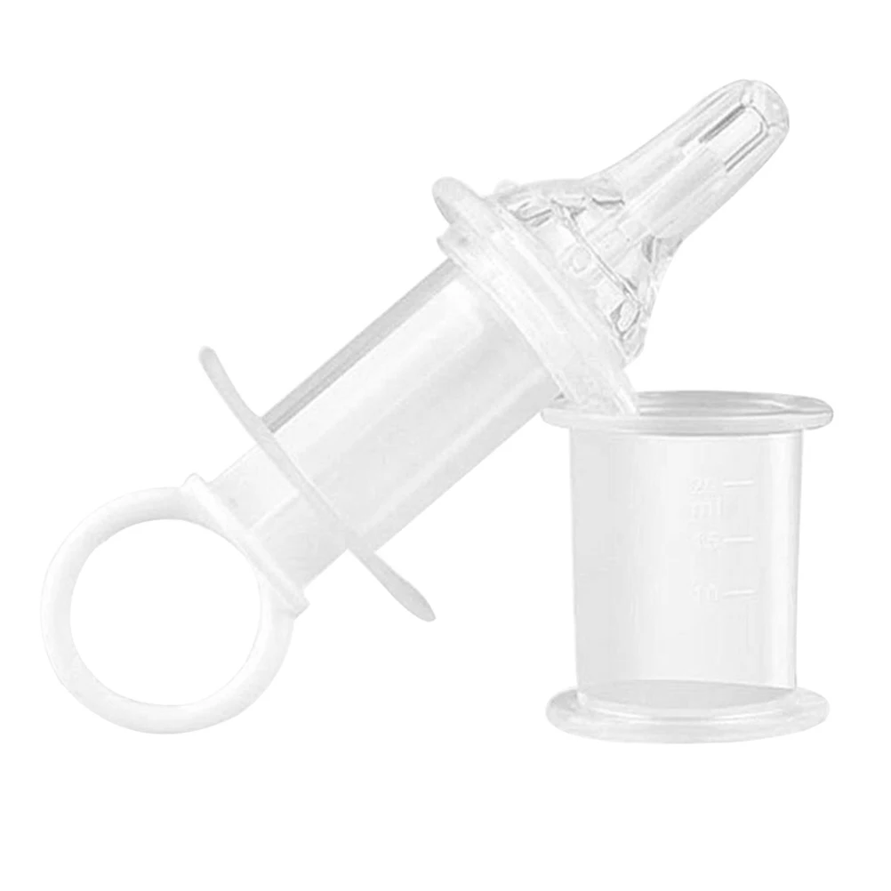 

Pet Medicine Feeder Silicone Tube Throat Friendly al Dosing Accessory No Spill Dual Hole Design Measuring Cup Plastic Pp