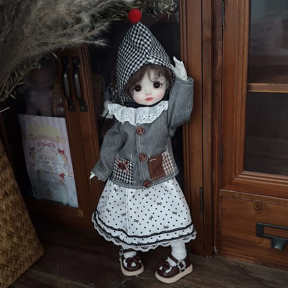 30cm 사이즈 BJD 인형 드레스 프린세스 로리타 스타일 메이드 의상 인형 캐주얼 세트 1/6 스케일 교체 가능한 옷 패션 인형 의상