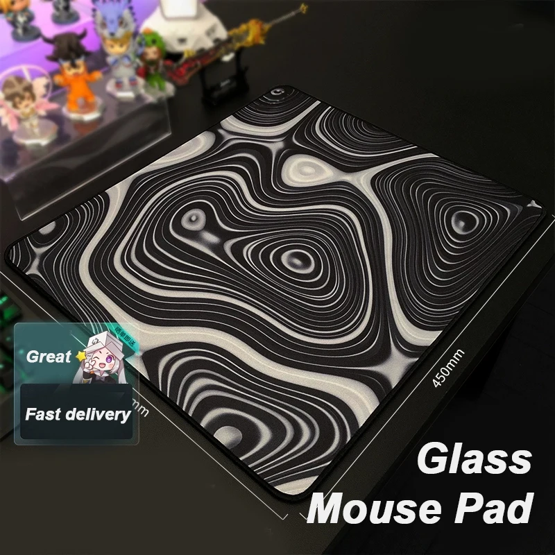 

Игровой коврик для мыши Art Line Design Hell Grey XXL, креативная поверхность из закаленного стекла премиум-класса для профессиональных игр FPS eSports и ПК