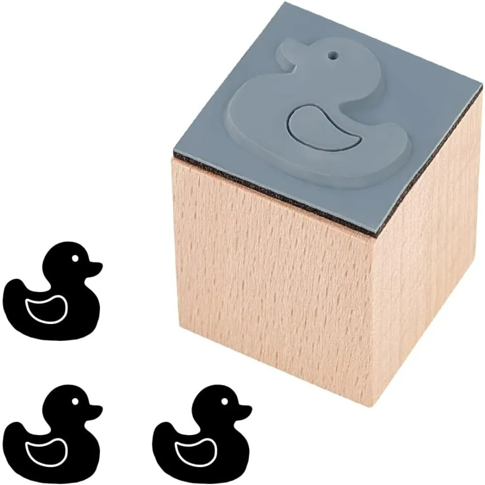 Entenstempel aus Holz – 2,5 cm, quadratisch, 32 mm dick, Vintage-Stempel für Scrapbooking und Kartenherstellung