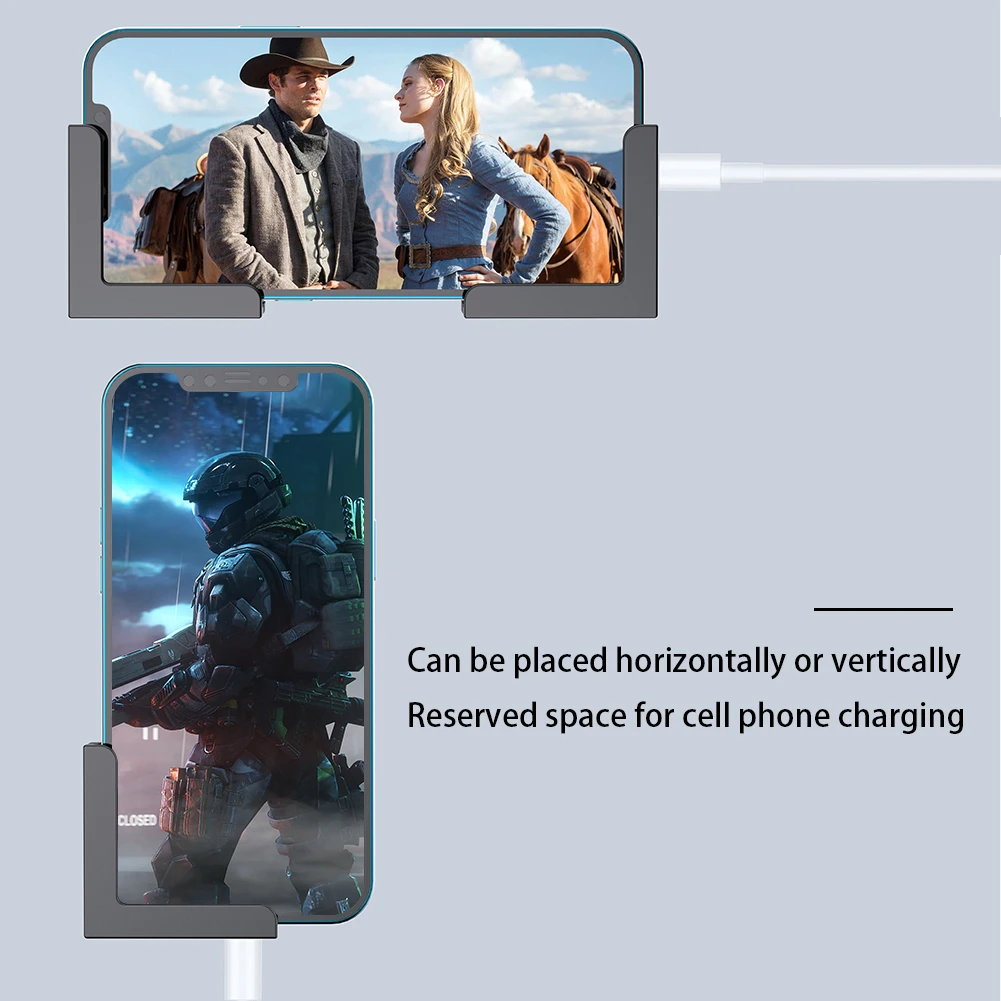 2 مجموعات العالمي جدار جبل هاتف لوحي شحن حامل حامل منظم الكابلات حامل لباد/آيفون 15/سامسونج/كيندل/القارئ الإلكتروني #6