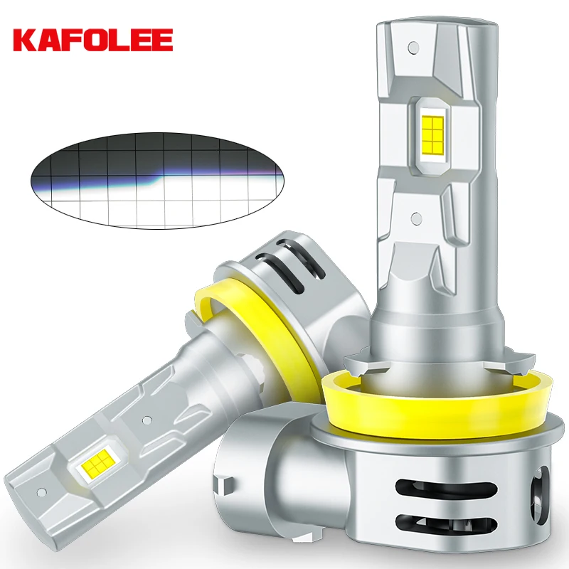 KAFOLEE 자동차 CSP 헤드라이트 주간 주행 전구, H7 H4 LED 조명, H8 H9 H11 9005 HB3 9006 HB4 6500K 화이트, 120W, 2 개