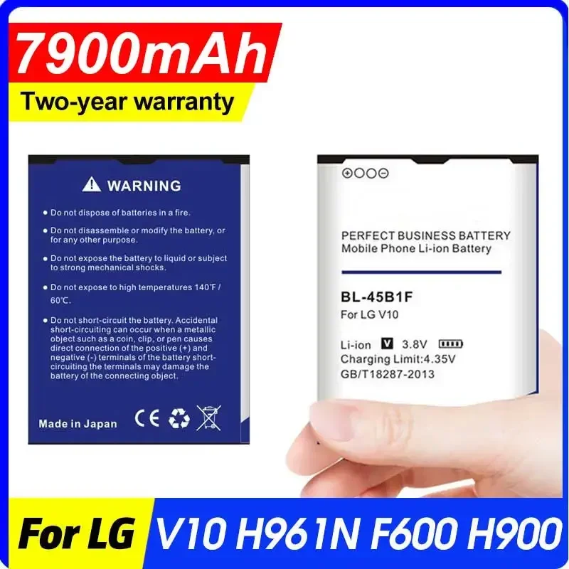 7900mah BL-45B1F BL45B1F Battery for LG V10 H961n F600 H900 H901 Vs990 H968 Replacement Phone