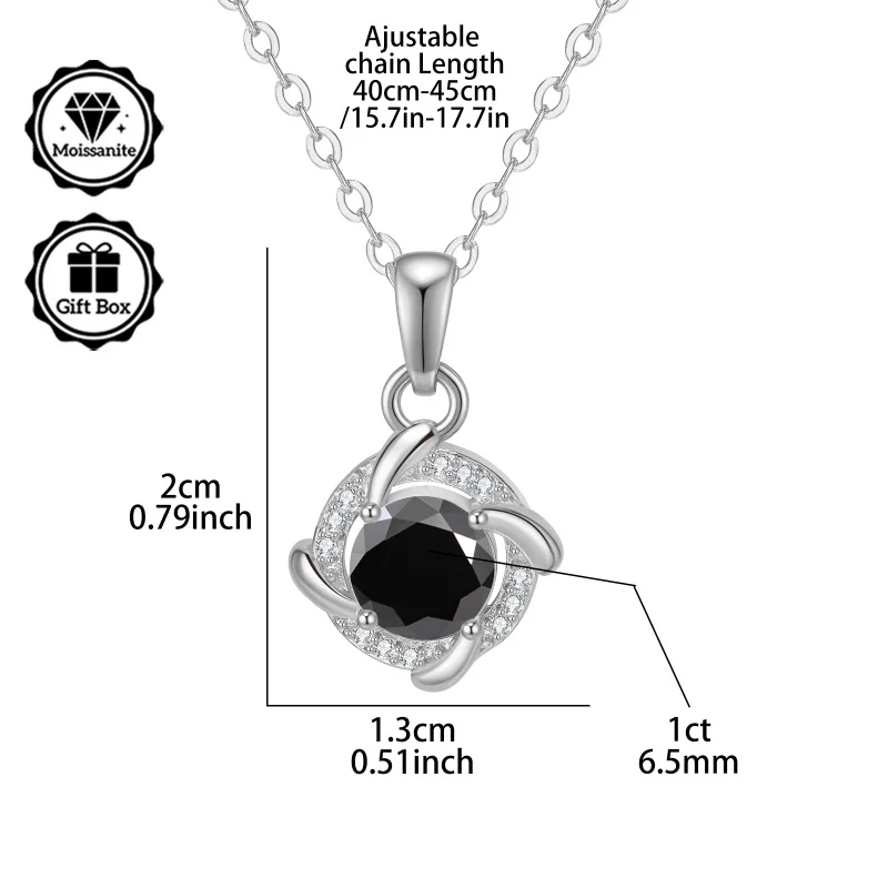 

Рождественский gif LAMVOICE, колье из стерлингового серебра 925 пробы, 1-каратное колье из муассанита, gif высокого качества, ювелирные изделия для женщин