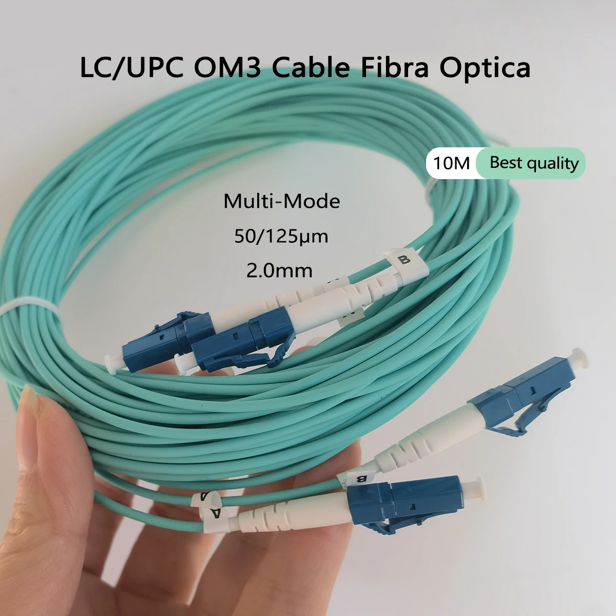 

OM3 Многомодовый оптоволоконный патч-кабель LC/UPC к LC/UPC Дуплексная перемычка 10 м 2,0 мм LSZH Высокоскоростной шнур с низкими потерями нестандартной длины