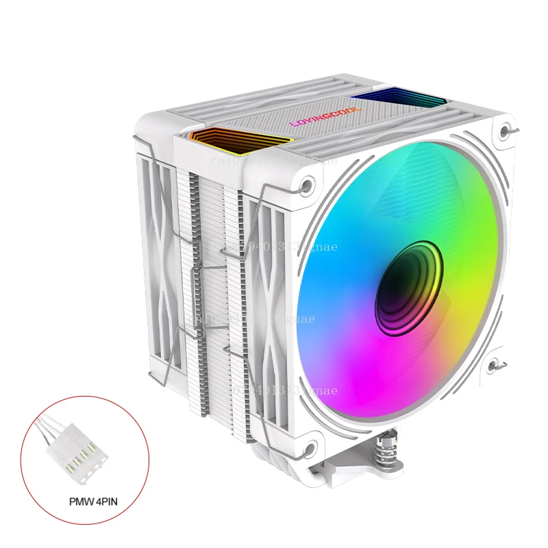 مبرد هواء وحدة المعالجة المركزية ARGB - مروحة مزدوجة 120 مم مع 6 أنابيب حرارية (4-Pin PWM + 5V 3-Pin، متوافق مع LGA2011/1200/1700/115X/AM4)