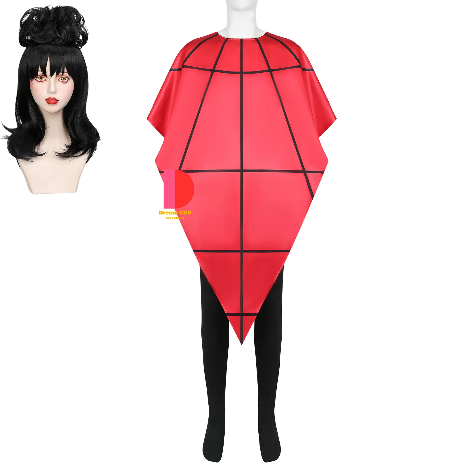 Película Popular Lydia Cosplay para mujer peluca chal rojo mono ropa de Anime disfraz adulto Halloween traje de fiesta de Carnaval Comic-Con