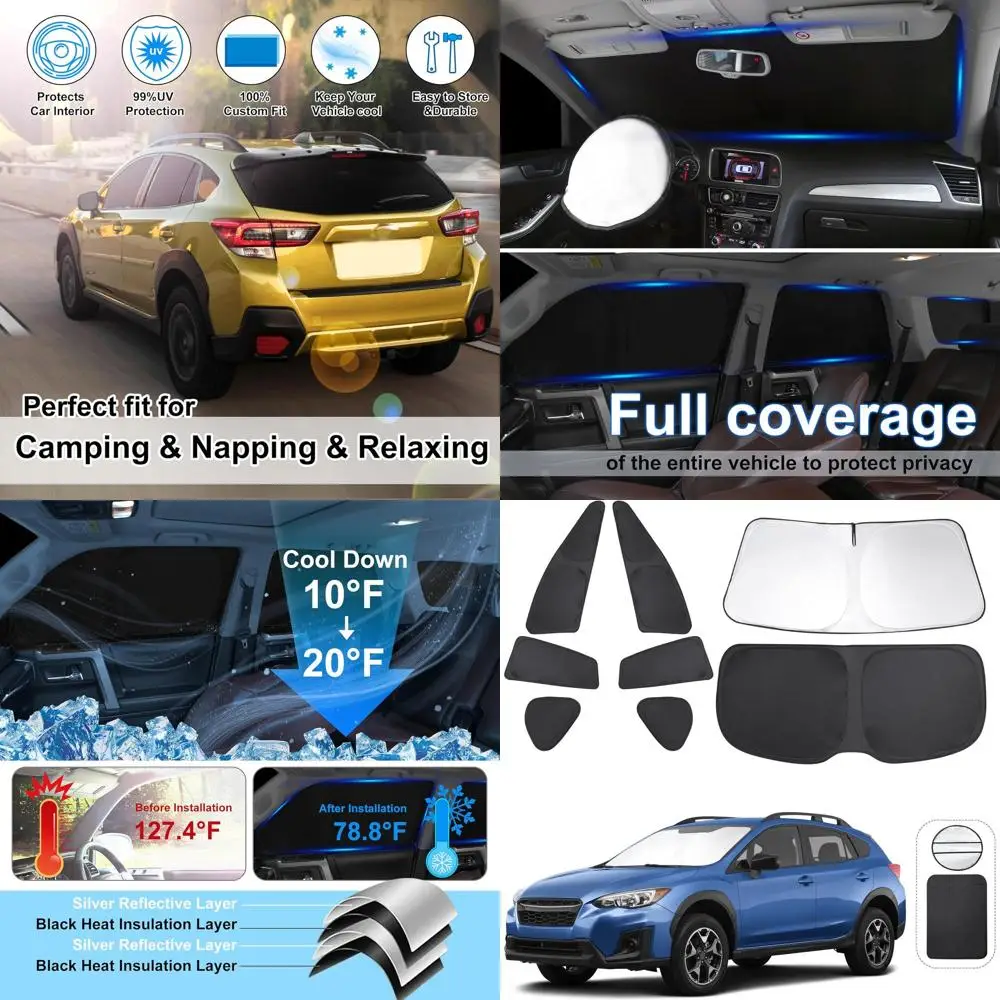 

Full Window Sunshades for 2018-2023 Crosstrek, UV Protection, Privacy, Ideal for Camping and Relaxing, 8-Piece Set