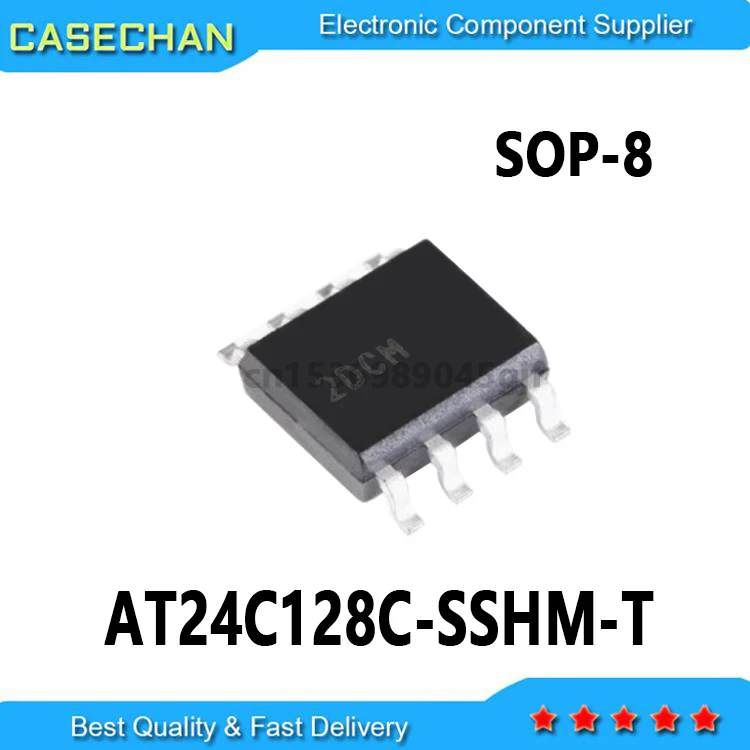 10PCS New and Original 2DCM AT24C128 AT24C128C-SSHM-T SOP8 128Kbit EEPROM