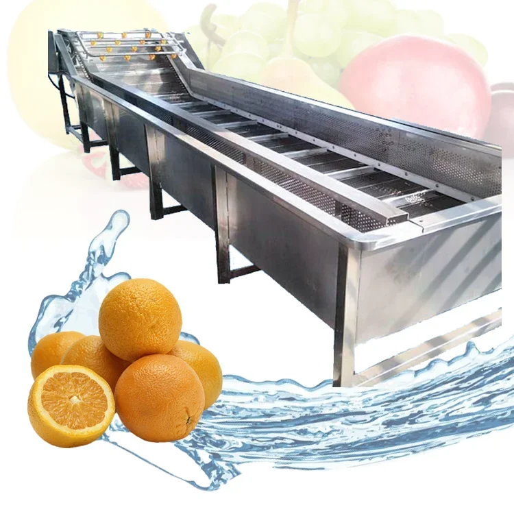 Vegetable and Fruit Air Bubble Washing Machine Stainless Steel Vegetable Washing Machine Industrial Fruit and Vegetable Washer