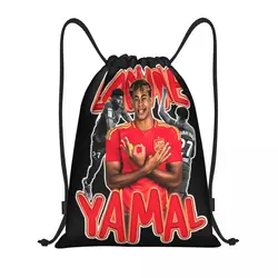 Custom Name Waterproof Outdoor Beach Swimming Sports Drawstring Backpack Lamine Yamal 2024 Organizer Gym Storage Bag