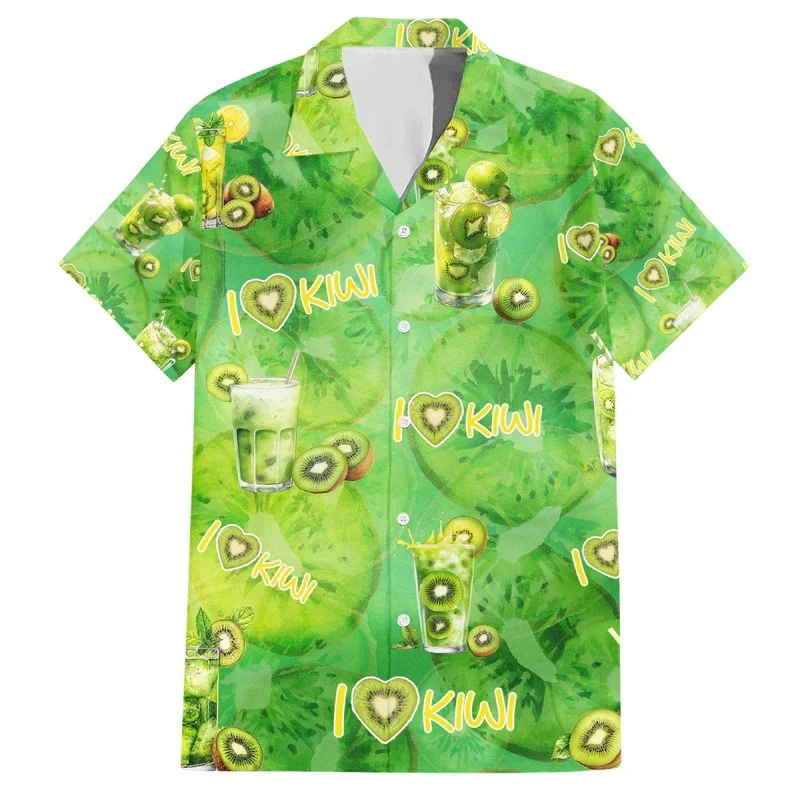 Hawaiian 3D Cute Fruits Kiwi Fruit Printed Shirts For Women Avocados Graphic Shirts & Blouses For Men Fashion Funny Clothing Top