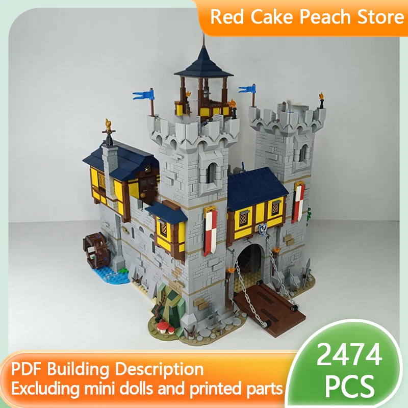 Medieval Castle Model MOC Building Bricks Black Old Hard Castle Modular Technology Gifts Holiday Assemble Children Toys Suit