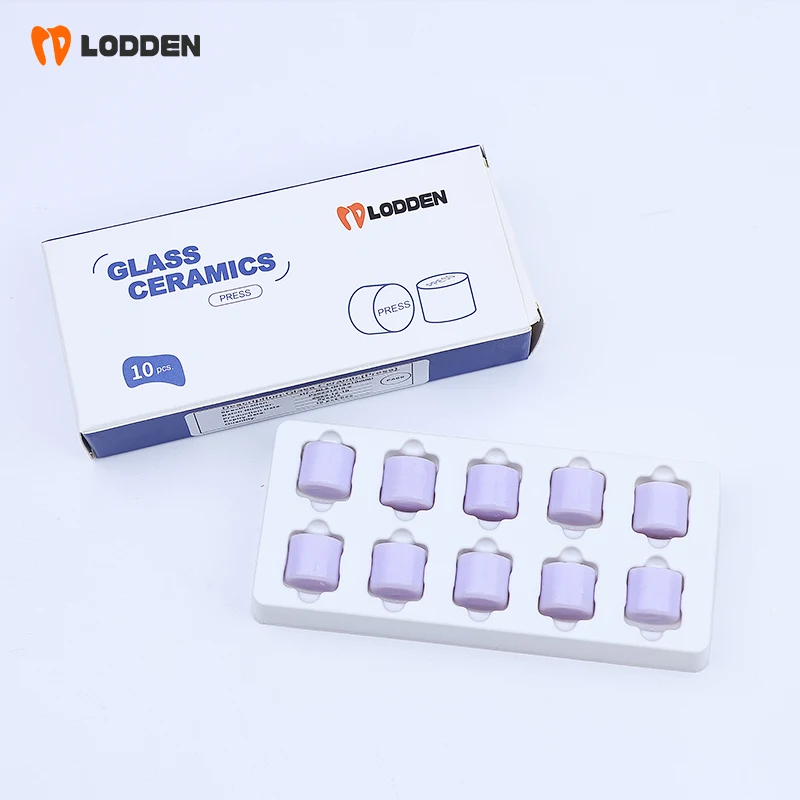 Purple Press Ingots Cube Dental Lithium Disilicate HT/ LT for Dental Lab CAD/CAM 10 Pieces Lodden Dental lab Materials