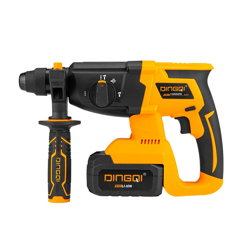 

DINGQI 21v Rotary Jack Hammer Drill Machine Electric Cordless Power Hammer Drill Set for 26mm Concrete
