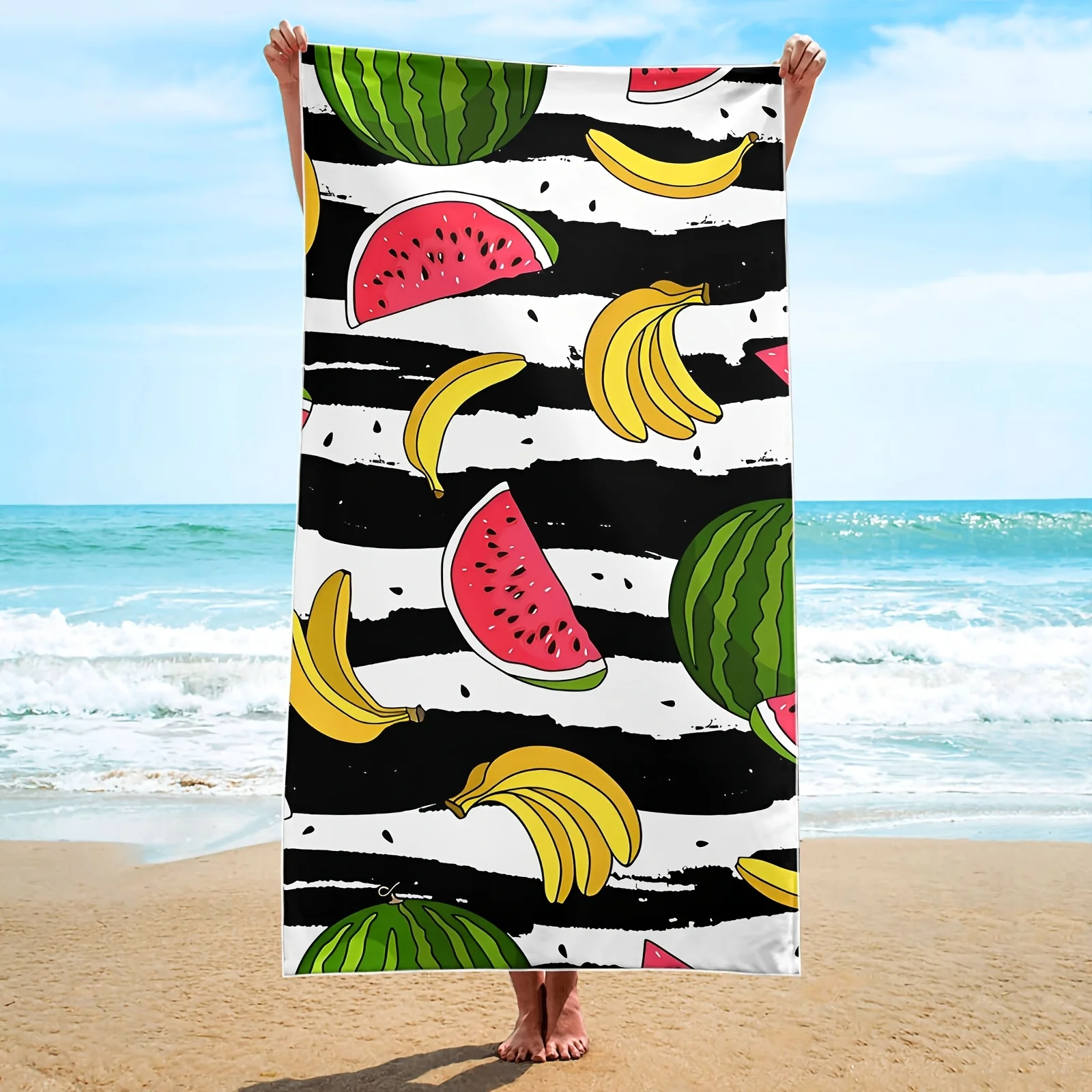 Toalla de playa "Fruity Fiesta": perfecta para accesorios de verano vibrantes, divertidos y únicos con encanto colorido y estilo brillante