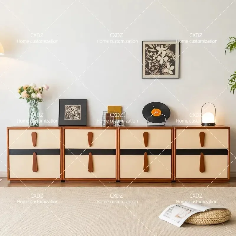 Retro Boxwood Modular Storage Cabinet Multi Functional Combination Unit for Living Room Home Organization Furniture