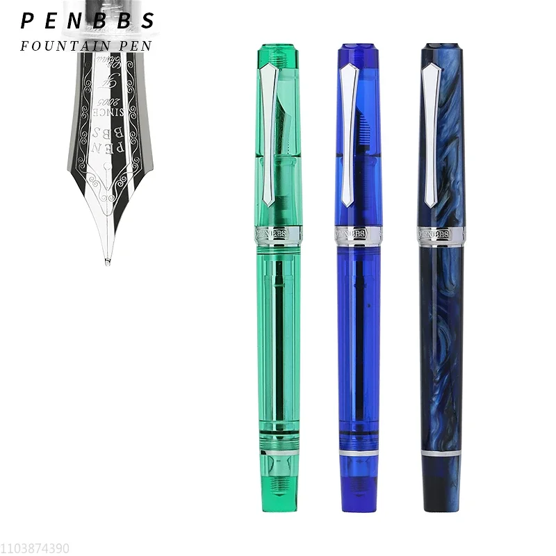 

Penbbs 489 Fountain Pen Iraurita Nib 0.5~0.6mm Nib Touchdown Ink PenCrafted Resin Material Blade Tip Office Stationery Supplies