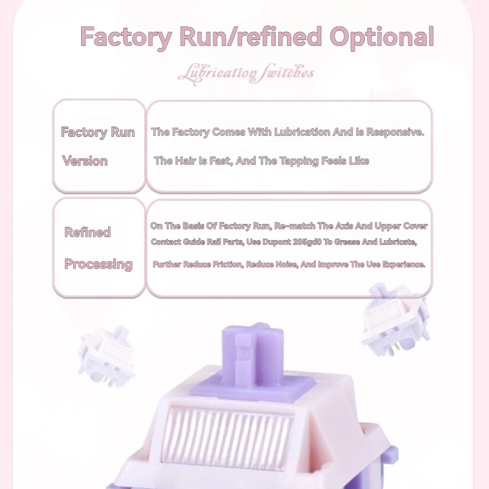 MMD Princess Switch V4 HIFI Linear Tactile Hot Swap Manual Lubrication Custom Mechanical Keyboard Accessories  Paragraph Switch