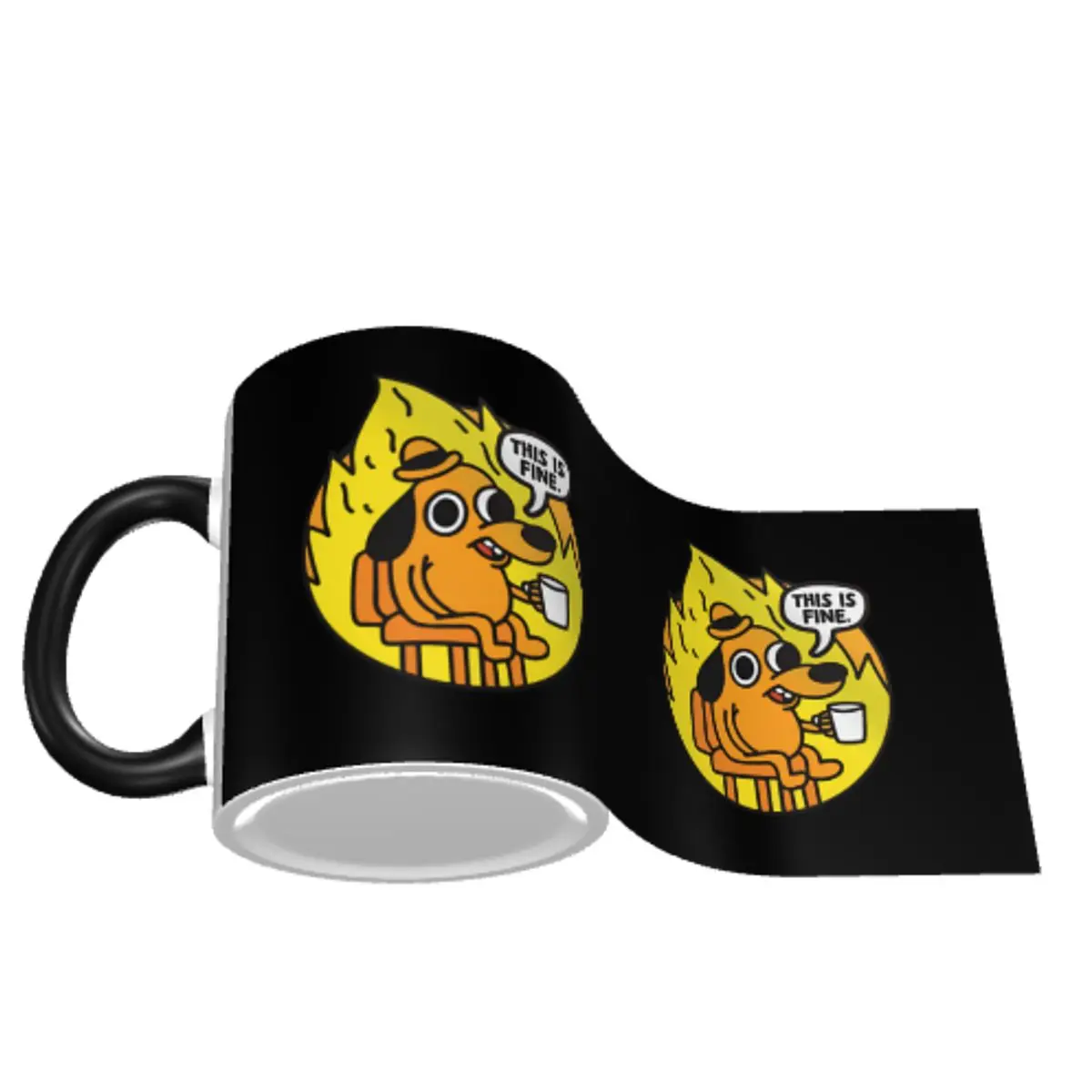 Custom I Am Fine Everything Is Fine Coffee Mug DIY Cute Cartoon Dog Ceramic Tea Milk Cup 3