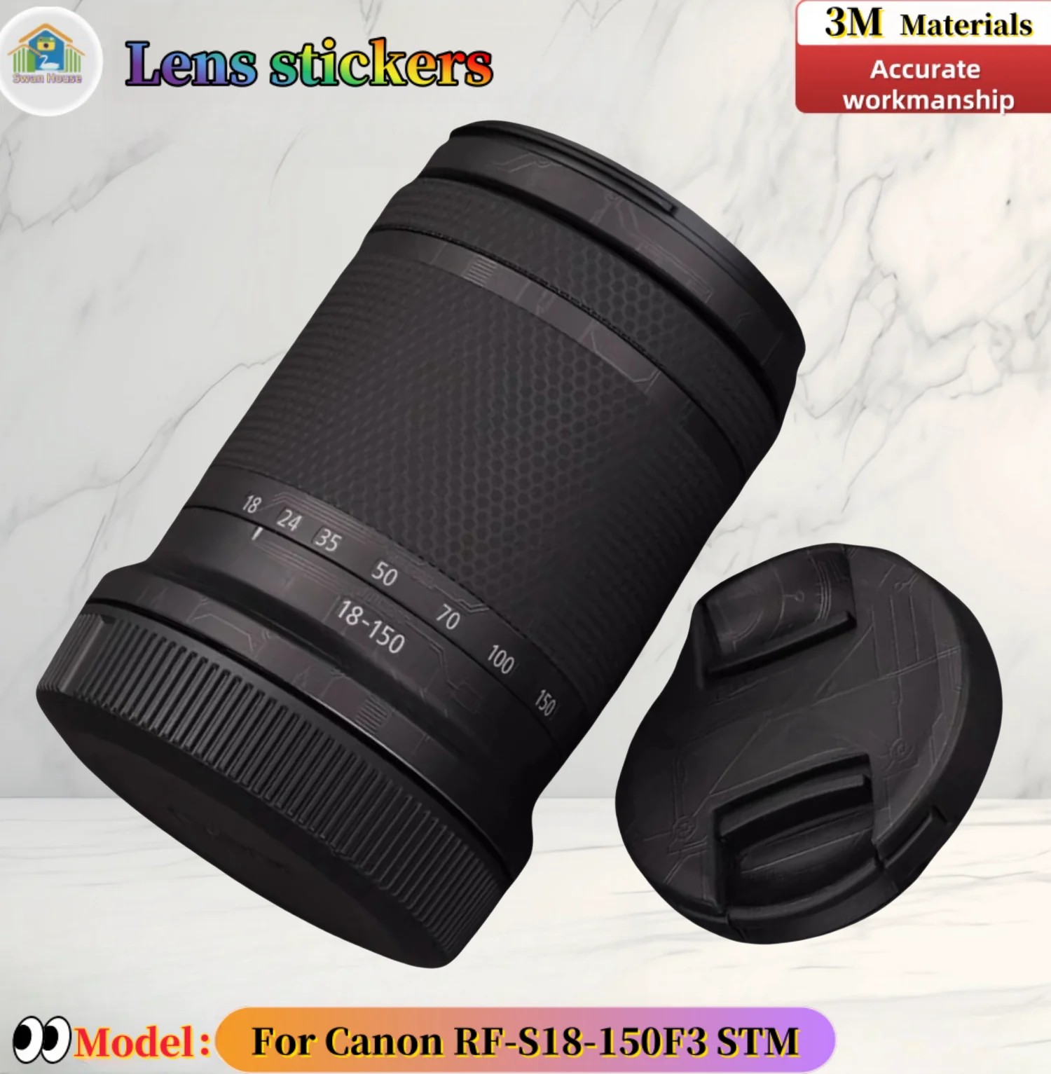 

For Canon RF-S18-150F3 STM Camera lens sticker, DIY skin, Precision tailoring wear-resistant protective film