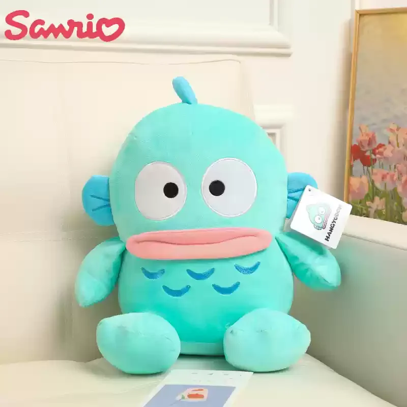 MINISO Sanrio Hangyodon การ์ตูนตุ๊กตาของเล่น Mermaid Hanton ตุ๊กตา Plush โยนหมอนของขวัญวันเกิดเพื่อนตกแต่งฮาโลวีน