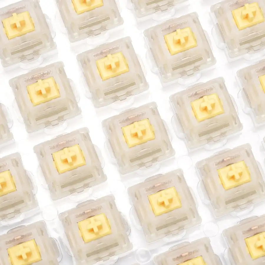 GATERON CAP Milky Yellow Linear KS-25 5 Pin DIY Hotswap 35pcs Per Pack Gaming Mechanical Keyboard Switch - view 4