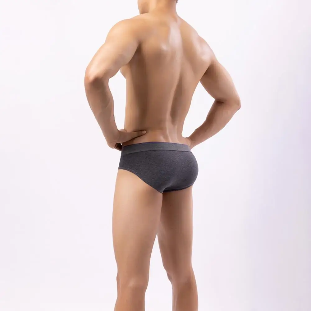 Men Underwear Brief Shorts Soft Breathable Underpants Male U Convex Pouch Comfortably Brief Shorts Solid Color Underwear
