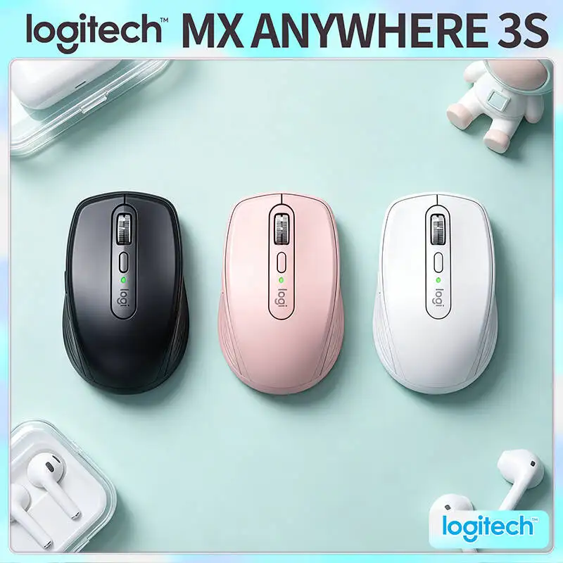 High-Precision Logitech MX Anywhere 3S Mouse - 8K DPI Darkfield, MagSpeed Hyper-Scroll, USB-C Quick Charge, Compact Design