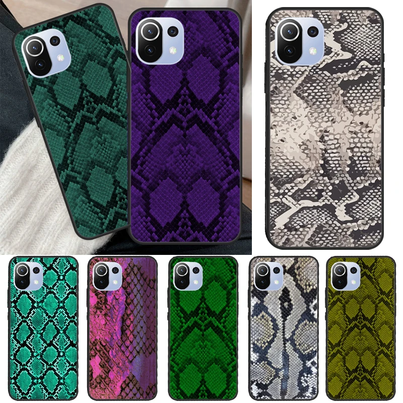 Python Snake Skin Case For POCO X5 X3 X4 F5 Pro F3 F4 GT C40 M5s Phone Cover For Xiaomi 13 11T 12T Pro 12 Lite