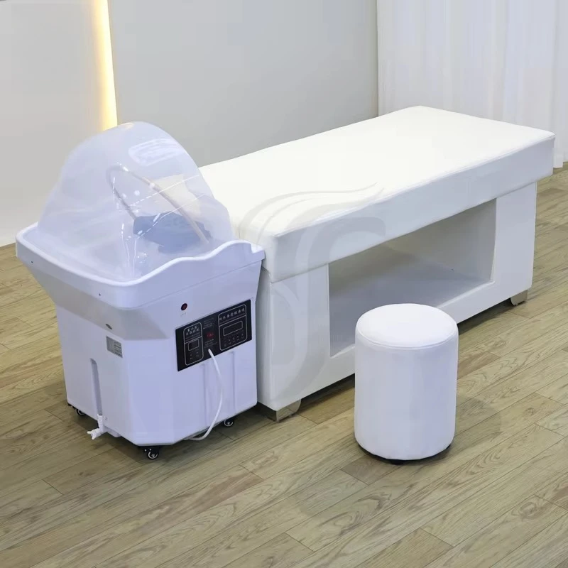 Beauty Salon Hair Washing Head Spa Massage Table Shampoo Bed With LED