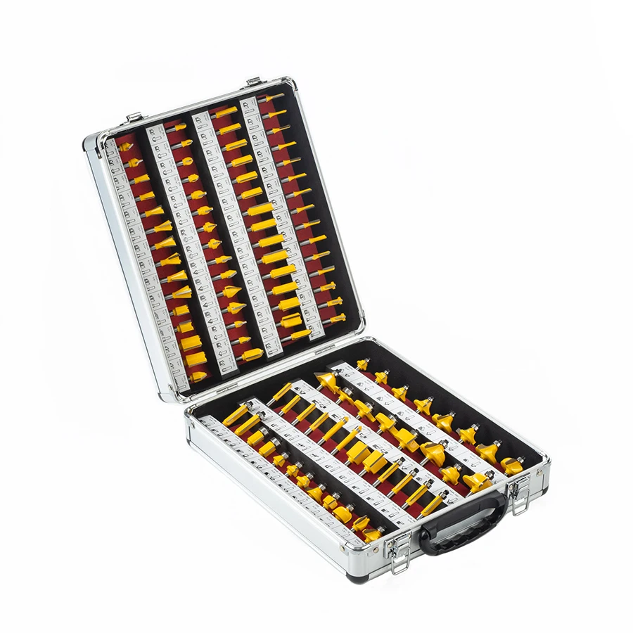 100-Piece Precision Woodworking Router Bit Set - Multi-Purpose Carbide Drill Bits for Fine Milling and Carving - Ergonomic 1/4 H