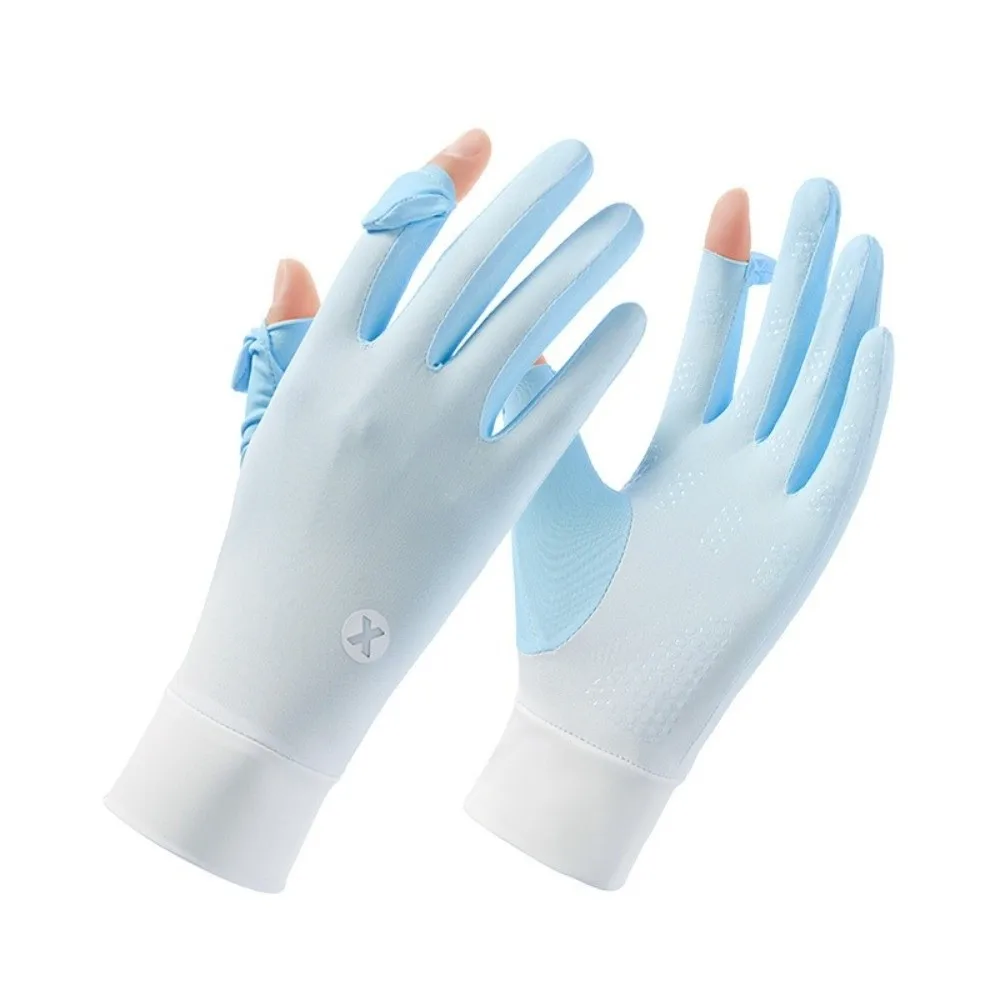 

Gradient Sun Protection Gloves Ice Silk Non Slip Sunscreen Cycling Gloves Thin Breathable Touchscreen Gloves