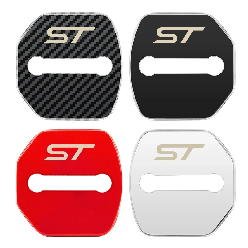 4Pcs Metal Car styling Door Lock Cover Stickers For Ford ST Fiesta Focus Edition Car KUGA Mondeo Ecosport Car Auto Accessories